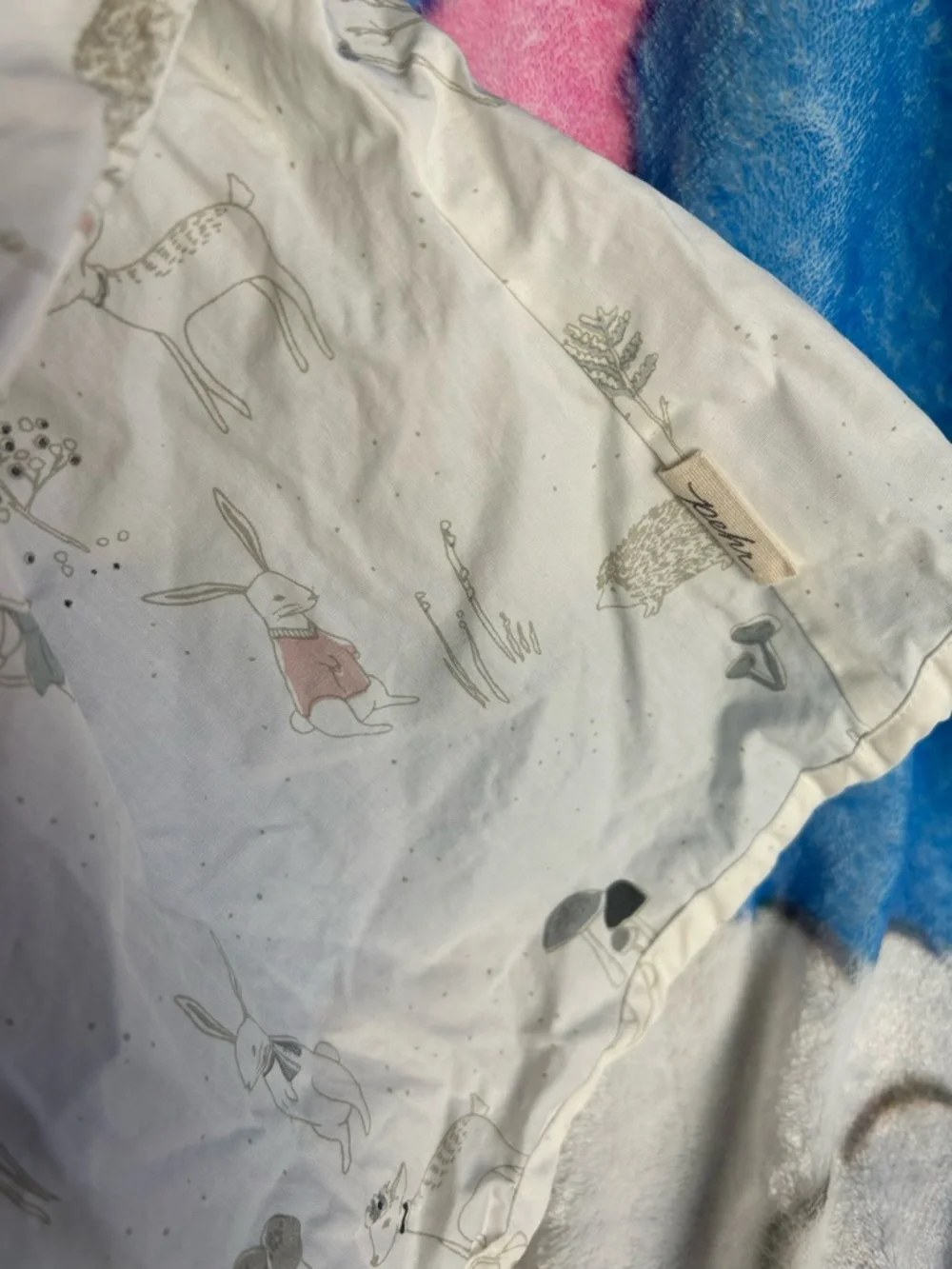 Girls' Cream Woodland Print Ruffle Bib cover
